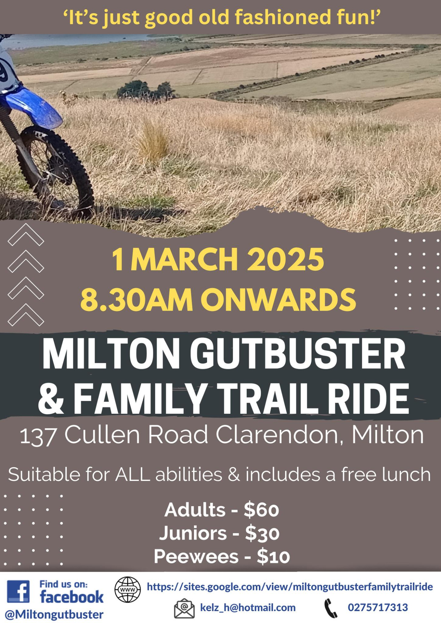 Milton Gutbuster Trail ride 2025